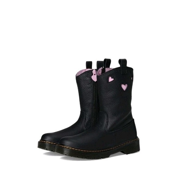 Dr. Martens Youth Bex Heart P-O Pull on Boots Black/Pale Pink Size 1 - Picture 2 of 9